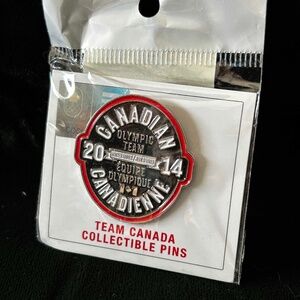 OFFICIAL OLYMPICS PIN 2014 WINTER GAMES, BLACK RED & WHITE IN ENAMELLED METAL,